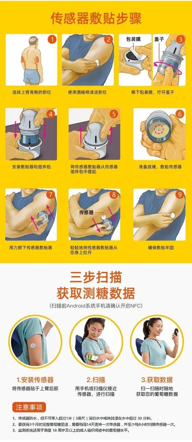 美國雅培瞬感 24小時動態測量血糖 無需篤手指 無痛
